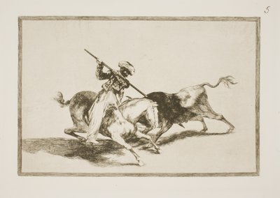 Der inspirierte Maurer Gazul ist der erste, der Stiere nach den Regeln spießt von Francisco de Goya