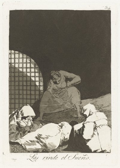 Door slaap overvallen von Francisco de Goya