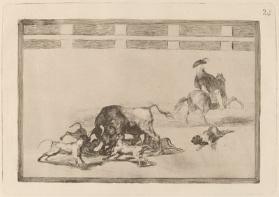 Sie lassen Hunde auf den Stier los von Francisco de Goya