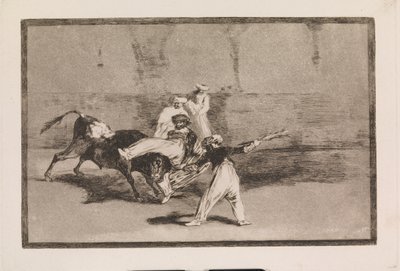 Ein Maure von einem Stier in der Arena gefangen von Francisco de Goya