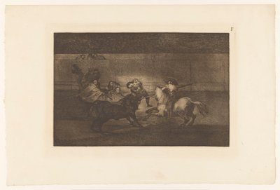 Man auf das Horn eines Stiers gespießt von Francisco de Goya