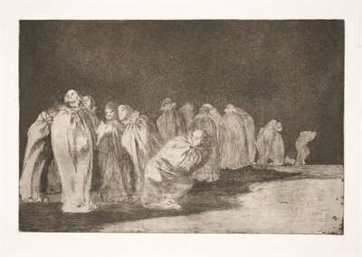Die Männer in Säcken (Es verbirgt sich etwas unter dem Sacktuch / Man kann einen Mann nicht nach seiner Kleidung beurteilen) von Francisco de Goya