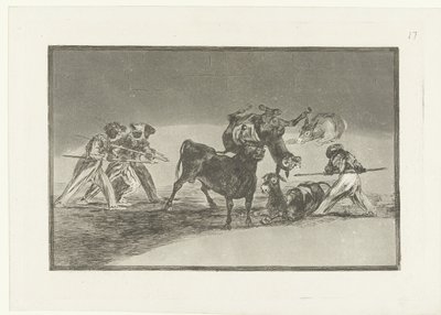 Mauren und Esel im Kampf mit einem Stier von Francisco de Goya