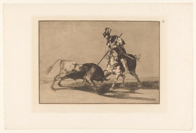 Rodrigo Díaz de Vivar verwundet einen Stier von Francisco de Goya