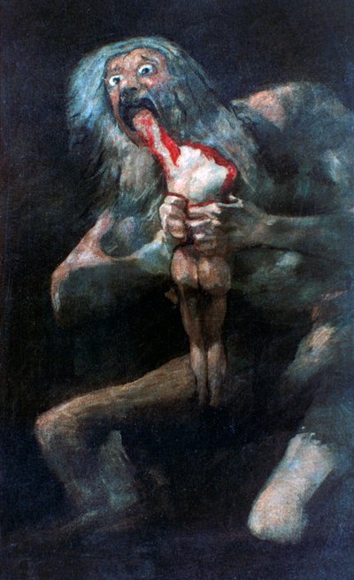 Saturn verschlingt eines seiner Kinder, 1821-1823 von Francisco de Goya
