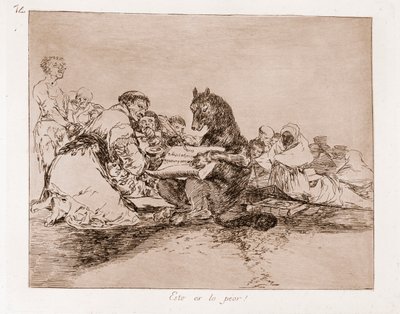 Die Schrecken des Krieges: Das ist das Schlimmste (Radierung nach der vorbereitenden Zeichnung) von Francisco de Goya