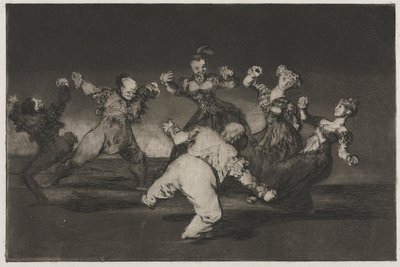 Die Sprichwörter: Wenn Marion tanzen will, muss sie die Konsequenzen tragen, 1864 von Francisco de Goya