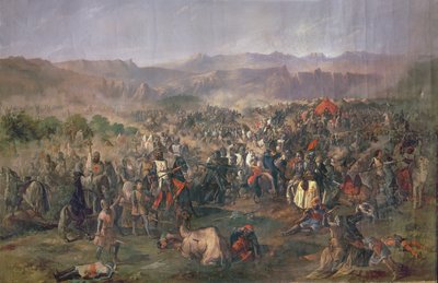 Schlacht bei Las Navas de Tolosa, in der die Könige von Kastilien die Almohaden 1212 besiegen von Francisco de Paula van Halen