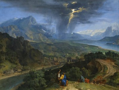 Berglandschaft mit Blitz, ca. 1675 von Francisque Millet