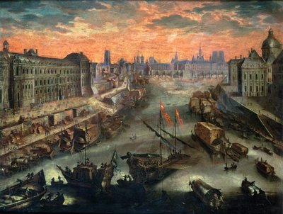 Ansicht von Paris von der Pont Royal von Franco Flemish School