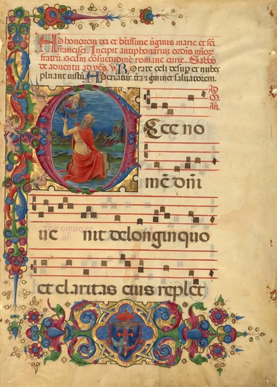 Blatt aus dem Antiphonar des Kardinals Bessarion von Franco dei Russi