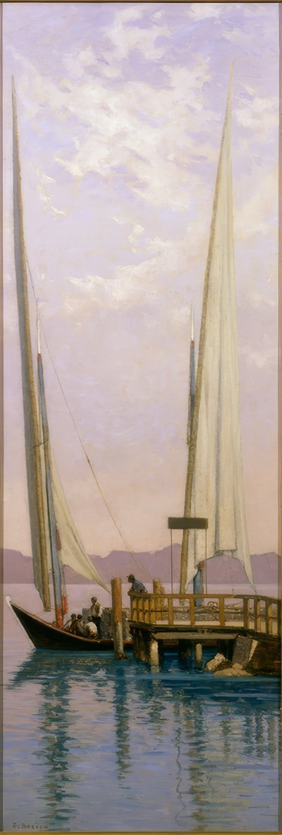 Barke an der Landungsbrücke von Francois-Louis-David Bocion