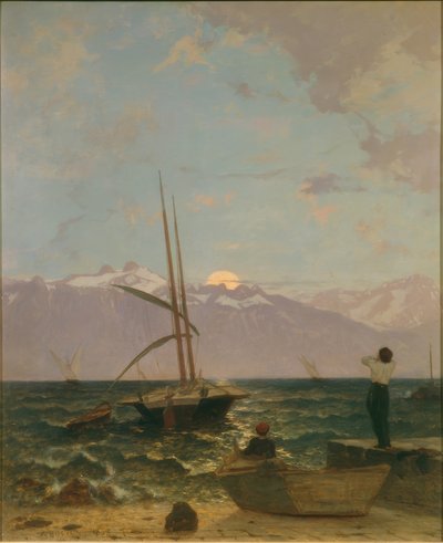 Mondaufgang über dem Genfersee von Francois-Louis-David Bocion