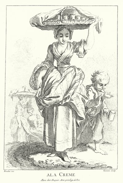 Sahneverkäufer (Gravur) von Francois (after) Boucher
