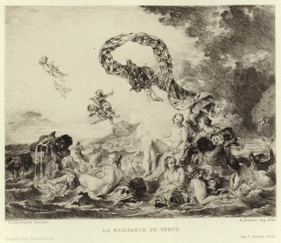 Die Geburt der Venus (Gravur) von Francois (after) Boucher
