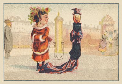 U (Buchstabe gezeigt von zwei Frauen in Kleidung) von Francois Antoine Appel