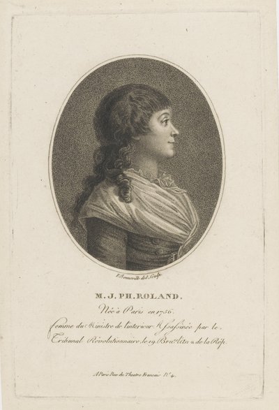Porträt von Madame Roland 1754-1793, um 1800 von Francois Bonneville