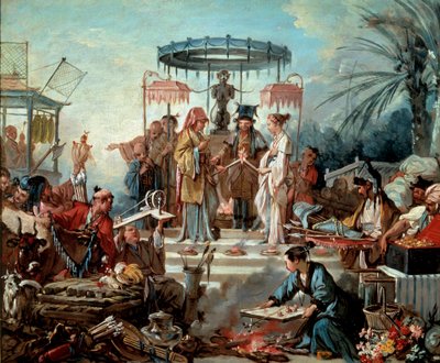 Chinesische Hochzeitsszene Hochzeit am Hof des Kaisers von China. Gemälde von François Boucher (1703-1770) 1740 Besançon, Musée des Beaux-Arts von François Boucher