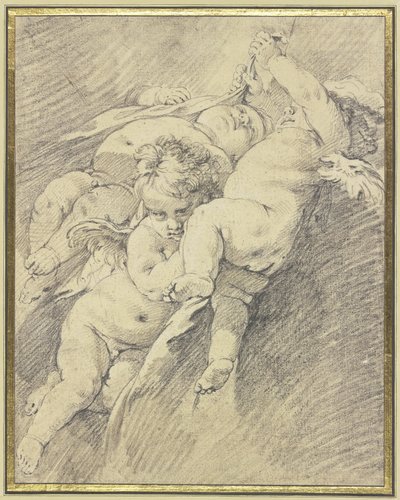 Drei in der Luft schwebende Engel von François Boucher
