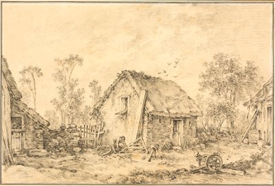 Landschaft mit rustikalem Häuschen von François Boucher