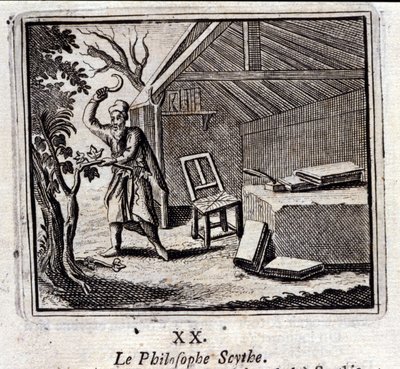 Der Philosoph Sense. Fabeln von Jean de La Fontaine. Illustration von François Chauveau. Ausgabe von 1728. von Francois Chauveau