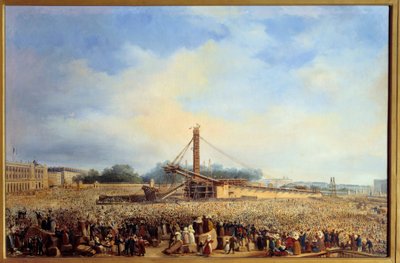 Errichtung des Obelisken von Luxor auf dem Place de la Concorde in Paris (25. Oktober) von Francois Dubois