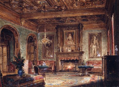 Der Salon im Schloss von Marchais, 1852 von Francois Edme Ricois