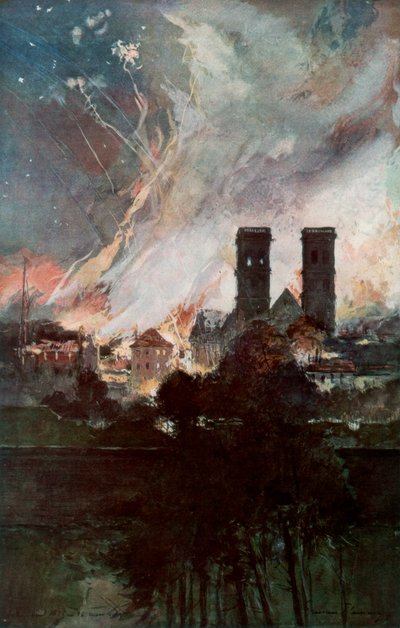 Beschuss von Verdun mit Brandgranaten, Frankreich, 25.-26. März 1916, 1926 von Francois Flameng