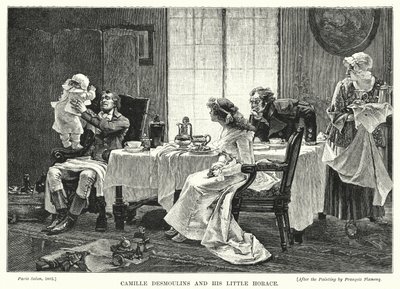 Camille Desmoulins und sein kleiner Horace von Francois Flameng