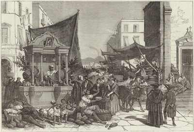 Eine Straße in Neapel (Gravur) von Francois Fortune Antoine (after) Ferogio
