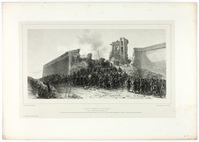 Angriff auf Bastion Nr. 8, aus Souvenirs d’Italie: Expédition de Rome von Francois Hippolyte Lalaisse