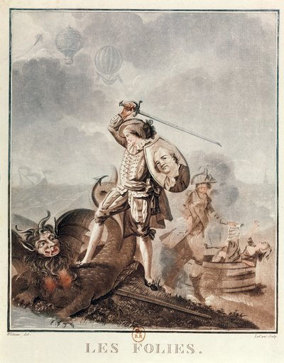 Figaro im Kampf mit einer Harpyie, ca. 1786 von Francois Louis Joseph Watteau