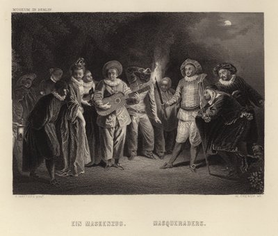 Maskenträger von Francois Louis Joseph Watteau