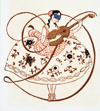 Buchstabe D, aus Personages de Comedie, veröffentlicht 1922 von Francois Louis Schmied