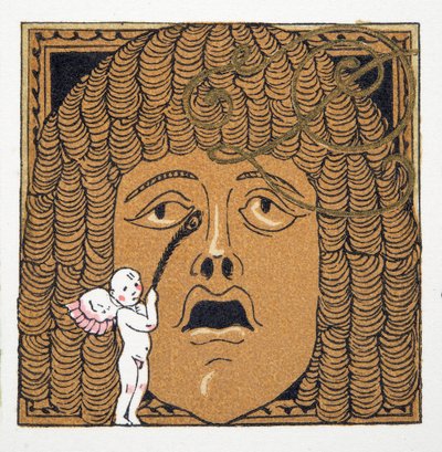 Nase wird von Amor gekitzelt, aus Personages de Comedie, veröffentlicht 1922 (Pochoir-Druck) von Francois Louis Schmied