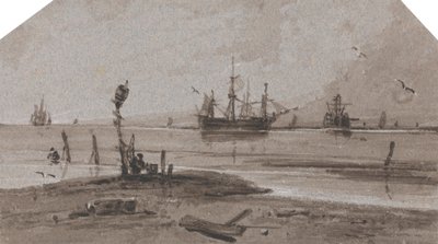 Schiffe vor Anker in ruhiger See von Francois Louis Thomas Francia