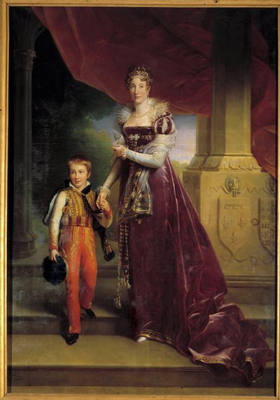 Ganzkörperporträt von Marie-Amelie de Bourbon, Prinzessin der Beiden Sizilien, Herzogin von Orleans (zukünftige Königin Marie-Amelie) von Baron François Pascal Simon Gérard