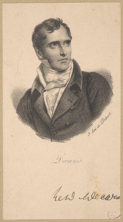 Élie, Herzog von Decazes (1780 Saint-Martin-de-Laye - 1860 Decazeville) – französischer Politiker, Premierminister 1818-1820 von Francois Seraphin Delpech