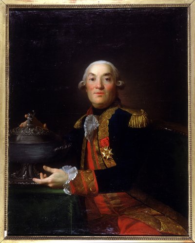 Porträt von Georges Peville der Pelley. Freibeuter, Marineoffizier, Admiral, Marineminister. Gemälde von François - Valentin Gazard. Altes Granville-Museum von Francois Valentin Gazard