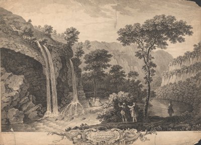 Ein Ausblick auf den schönen Wasserfall unterhalb von Matlock Bath von Francois Vivares