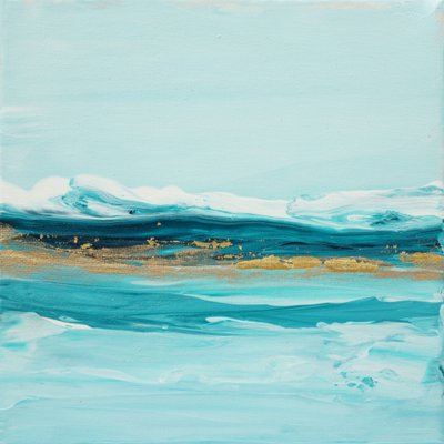 Aqua-Gold-Wellen von Françoise Wattré