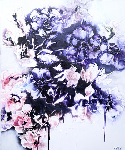 Dunkler Floraler Wasserfall von Françoise Wattré