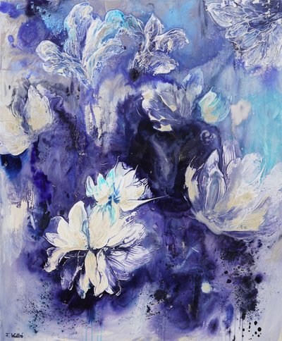 Indigo Blaue Blüten von Françoise Wattré
