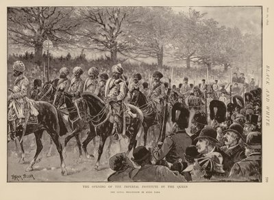 Königin Victoria und die Prozession durch den Hyde Park zur Eröffnung des Imperial Institute von Frank (after) Feller