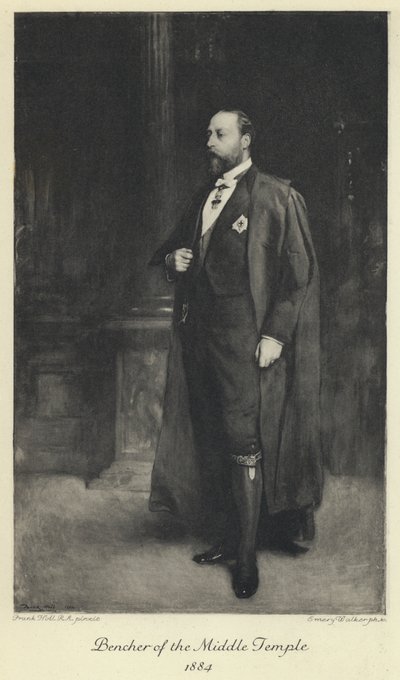 Der Prinz von Wales, der zukünftige König Edward VII., als Bencher des Middle Temple von Frank (after) Holl