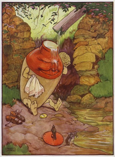 Illustration für Old Dame Trot und ihr Schwein (Farblithografie) von Frank Adams