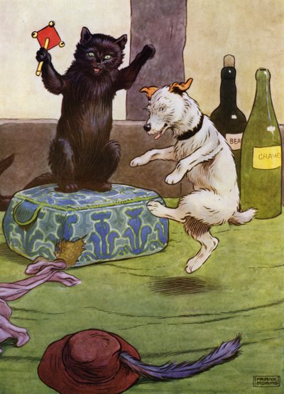 Illustration für Old Mother Hubbard (Farblithografie) von Frank Adams