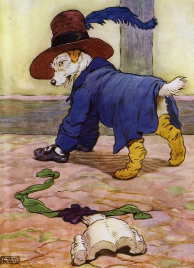 Illustration für Old Mother Hubbard (Farblithografie) von Frank Adams