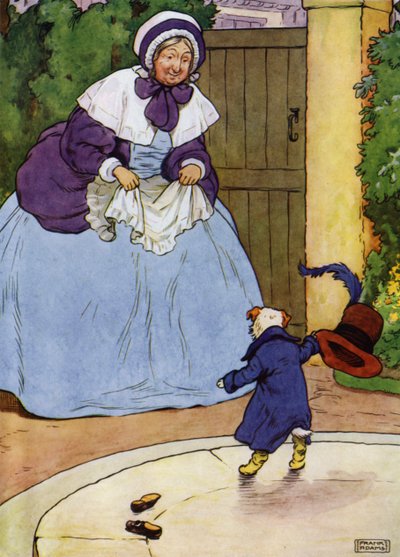 Illustration für Old Mother Hubbard (Farblithografie) von Frank Adams