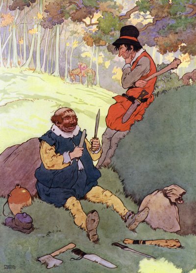 Illustration für Die Kinder im Wald (Farblithografie) von Frank Adams